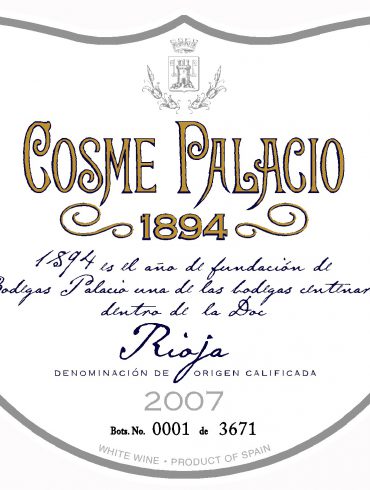 Cosme Palacio etiqueta