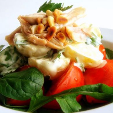 Ensalada de pollo templada