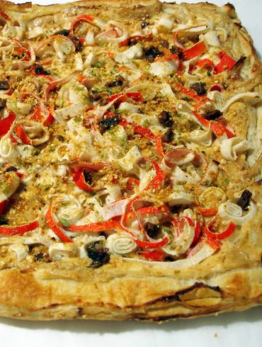 Receta de Pizza de surimi y anchoas con masa de hojaldre