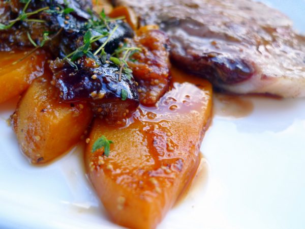 Receta de Lomo de cerdo con melocotones e higos