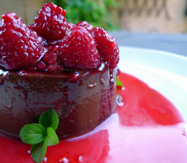 Postre de chocolate y frambuesas receta