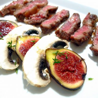 Pluma Ibérica con carpaccio de higos y champiñones 4