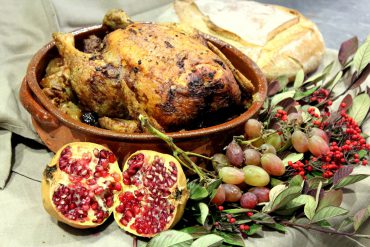 Pularda asada para navidad