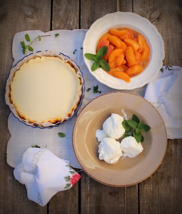 Ingredientes Tarta de queso con albaricoques y helado-1