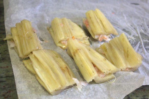 cardo relleno de gambas 1