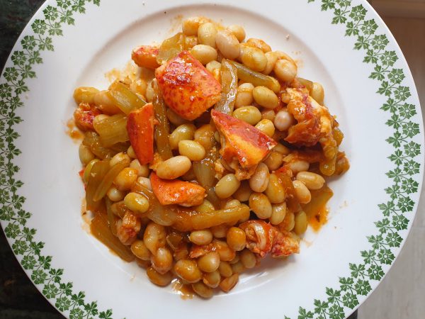 Pochas de Navarra con bogavante