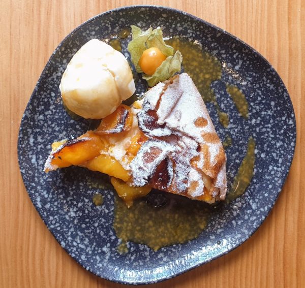 tarta de requesón y melocotones 1